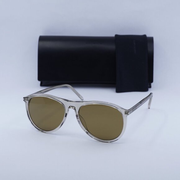 🕶️ New Saint Laurent SL667 004 Sunglasses - Transparent Beige Frame - Picture 11 of 11